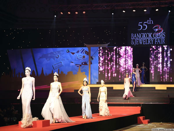 Models on the catwalk at the 55th Bangkok Gems & Jewelry Fair