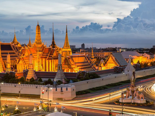 Grand Palace in Bangkok after sunset