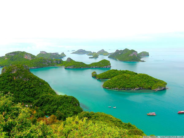 Phang Nga bay islands seen from the air