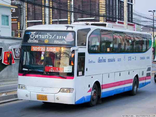 Bus traveling interprovincial through Thailand